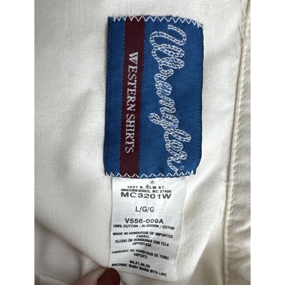 Wrangler Men’s Vintage Western Running Horses Pearl Snap 90s Shirt Size Large - Picture 3 of 9